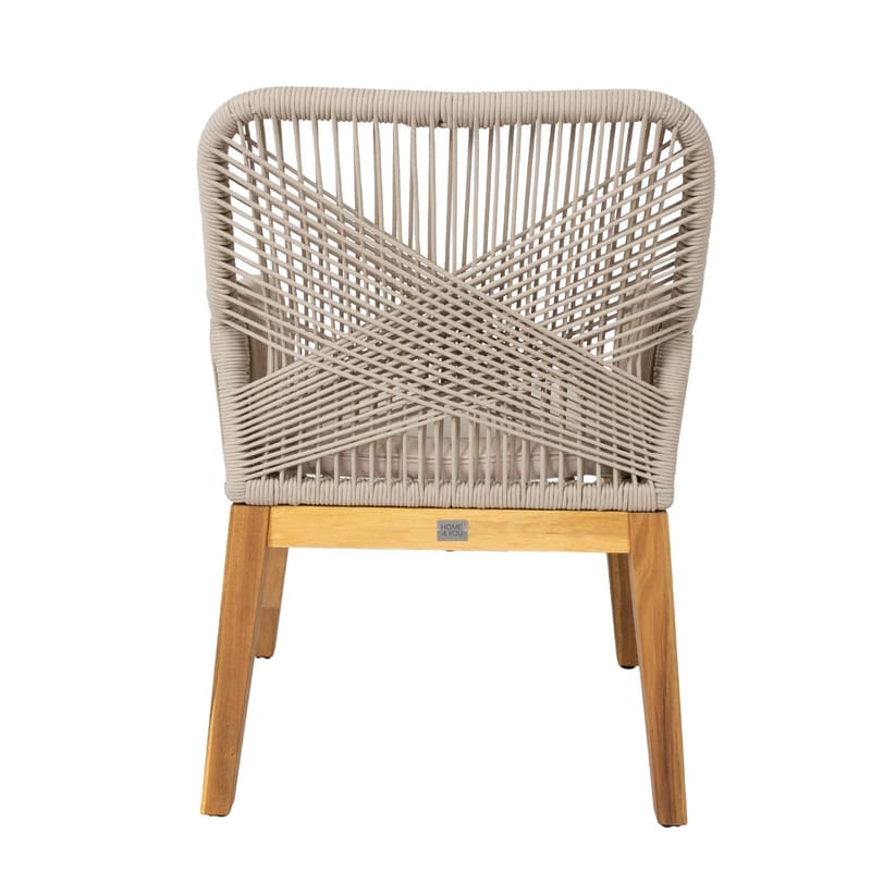 Stol HOME4YOU Florida 58x66x83 cm Akacie, beige - Beige - Havemøbler - Balkon - Balkonmøbler - Altanstole