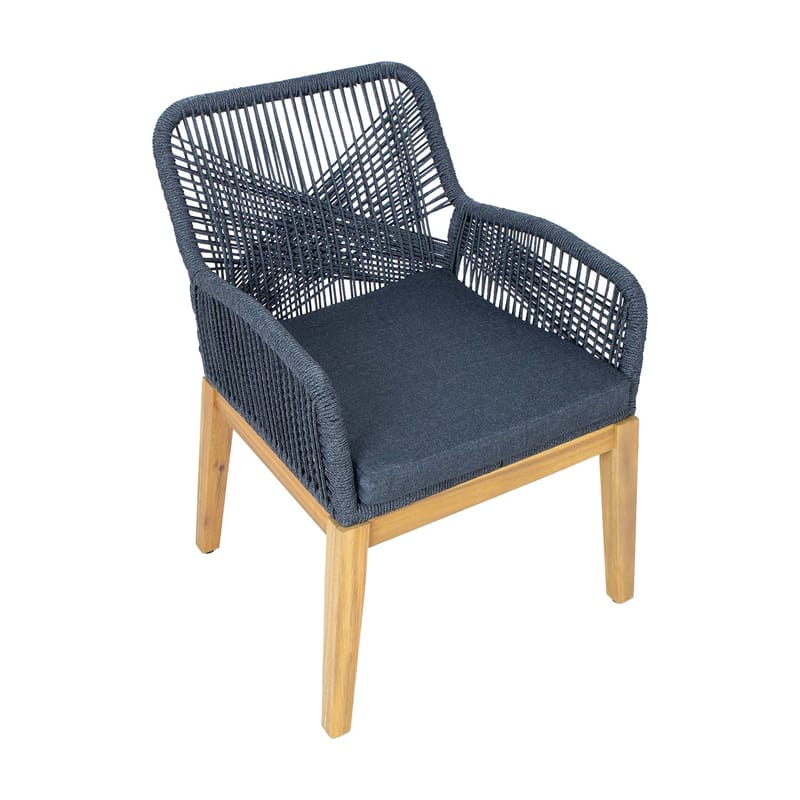 Stol HOME4YOU Florida 58x66x83 cm Akacie, entré - Grå - Havemøbler - Balkon - Balkonmøbler - Altanstole