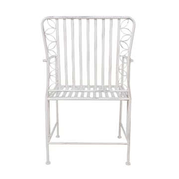 Stol HOME4YOU Jasmine antikhvid metal - antik hvid - Havemøbler - Balkon - Balkonmøbler - Altanstole