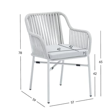 Stol HOME4YOU Melrose grå - Beige - Havemøbler - Balkon - Balkonmøbler - Altanstole