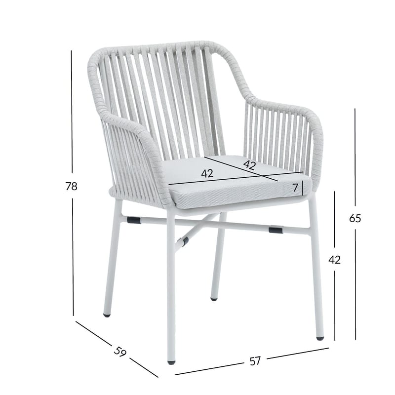 Stol HOME4YOU Melrose grå - Beige - Havemøbler - Balkon - Balkonmøbler - Altanstole