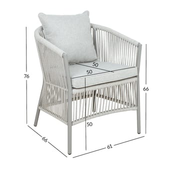 Stol HOME4YOU Silva gråbeige - Grålig beige - Havemøbler - Balkon - Balkonmøbler - Altanstole