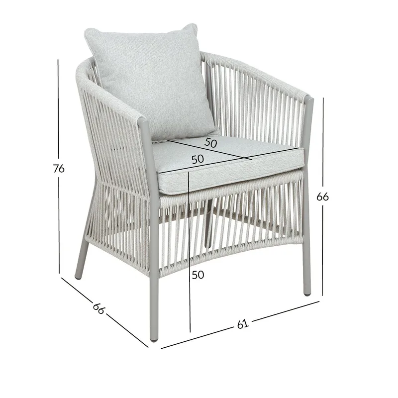 Stol HOME4YOU Silva gråbeige - Grålig beige - Havemøbler - Balkon - Balkonmøbler - Altanstole