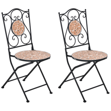 Stol udendørs Adrano foldbar - Sort/Orange - Havemøbler - Balkon - Balkonmøbler - Altanstole