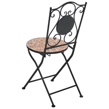 Stol udendørs Adrano foldbar - Sort/Orange - Havemøbler - Balkon - Balkonmøbler - Altanstole