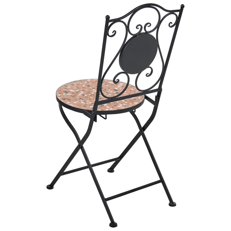 Stol udendørs Adrano foldbar - Sort/Orange - Havemøbler - Balkon - Balkonmøbler - Altanstole