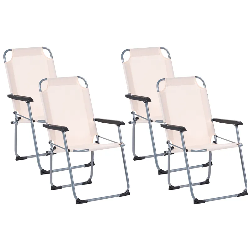 Stol udendørs Galatsi foldbar, Beige/Sort/Grå