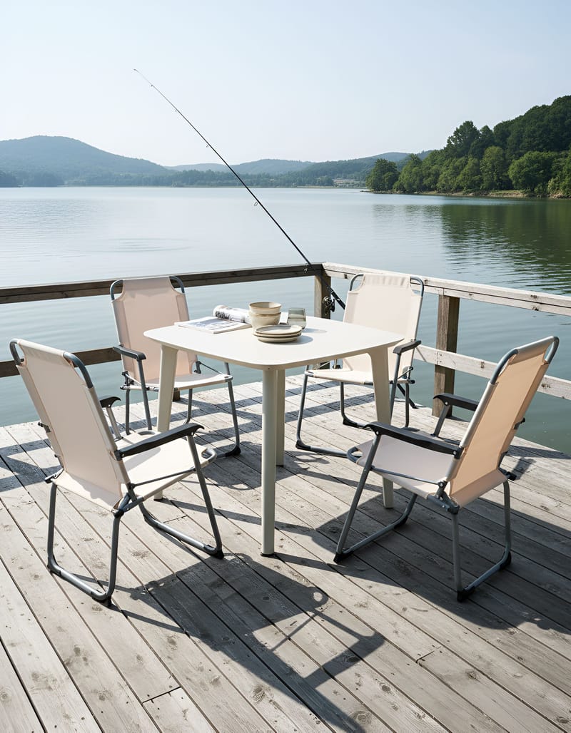 Stol udendørs Galatsi foldbar - Beige/Sort/Grå - Havemøbler - Balkon - Balkonmøbler - Altanstole
