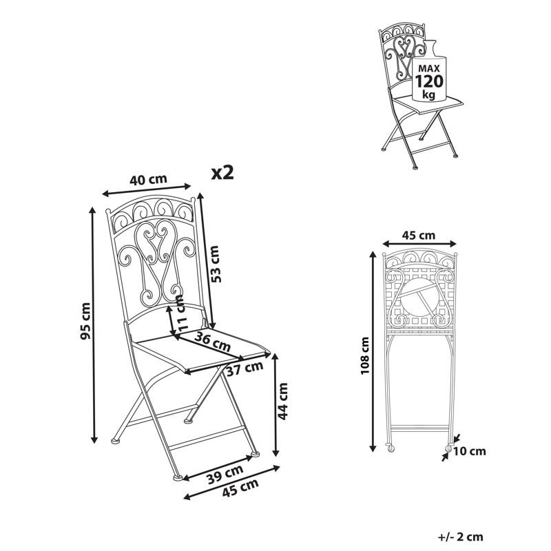 Stol udendørs Juina foldbar - Beige - Havemøbler - Balkon - Balkonmøbler - Altanstole