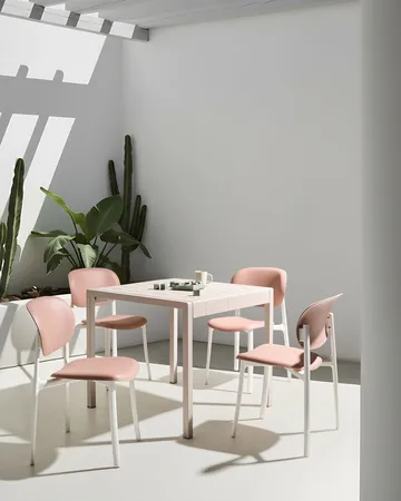 Stol udendørs Musano - Rosa/Hvid - Havemøbler - Balkon - Balkonmøbler - Altanstole