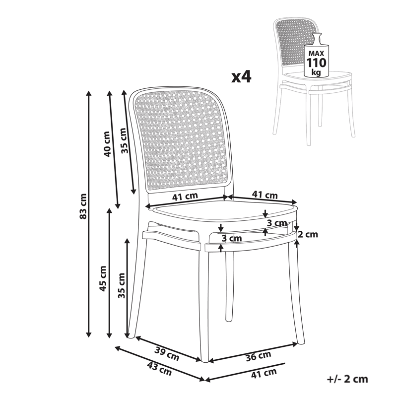 Stol udendørs Plose - Beige/Hvid - Havemøbler - Balkon - Balkonmøbler - Altanstole