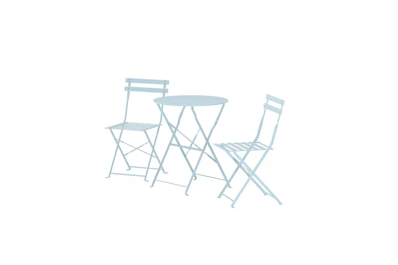 Tao cafésæt udendørs - Lys blå - Havemøbler - Balkon - Balkonmøbler - Altans æt