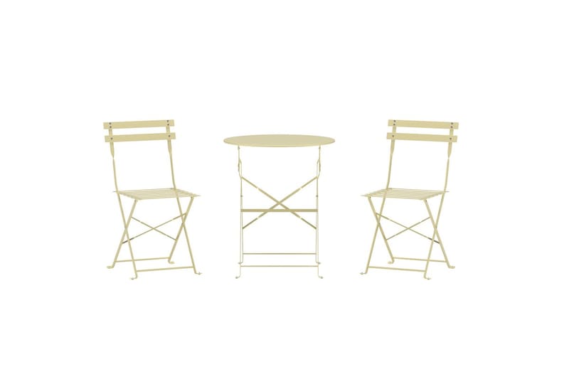 Tao cafésæt udendørs - Lys gul - Havemøbler - Balkon - Balkonmøbler - Altansæt