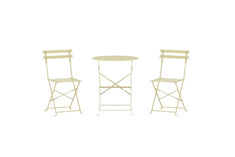 Tao cafésæt udendørs - Lys gul - Havemøbler - Balkon - Balkonmøbler - Altansæt