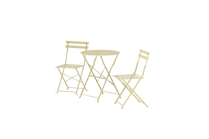 Tao cafésæt udendørs - Lys gul - Havemøbler - Balkon - Balkonmøbler - Altansæt