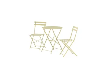 Tao cafésæt udendørs - Lys gul - Havemøbler - Balkon - Balkonmøbler - Altansæt