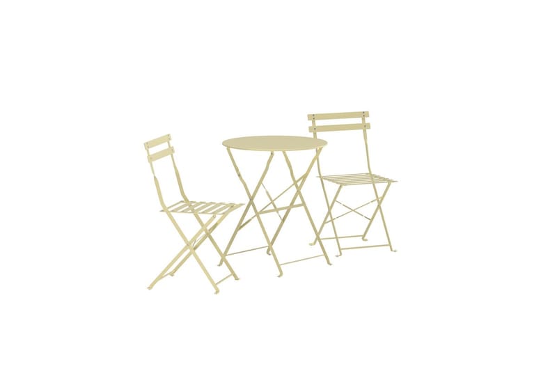 Tao cafésæt udendørs - Lys gul - Havemøbler - Balkon - Balkonmøbler - Altansæt