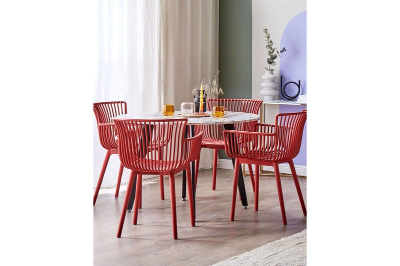 Taurisano Armstol - Rød - Havemøbler - Balkon - Balkonmøbler - Altanstole