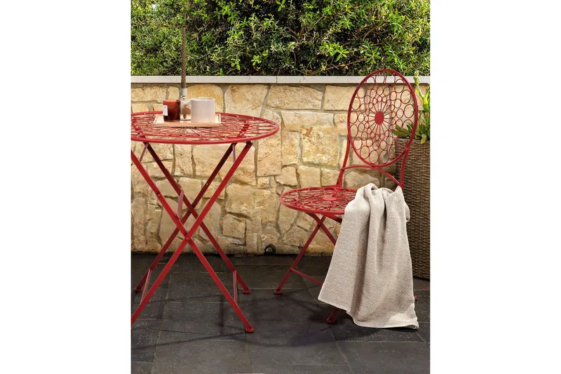 Terrace Spisestol Udendørs - Rød - Havemøbler - Balkon - Balkonmøbler - Altanstole