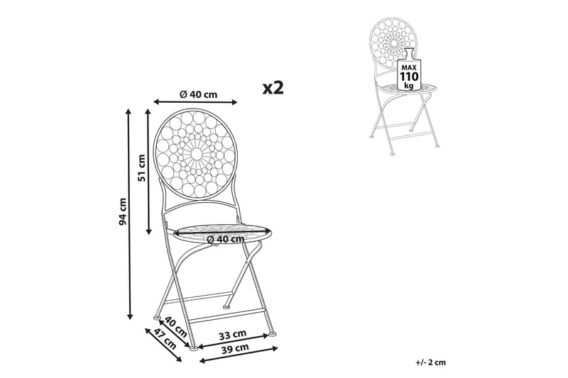 Terrace Spisestol Udendørs - Rød - Havemøbler - Balkon - Balkonmøbler - Altanstole