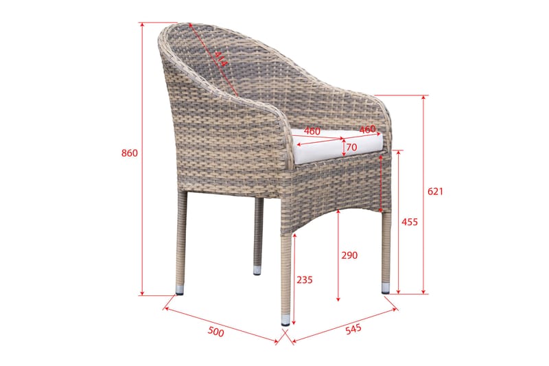 Thor Lænestol Udendørs - Beige - Havemøbler - Balkon - Balkonmøbler - Altanstole