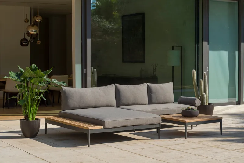 TOPAZ Daybed XL - Træ/Grå - Havemøbler - Balkon - Balkonmøbler - Altanbænke