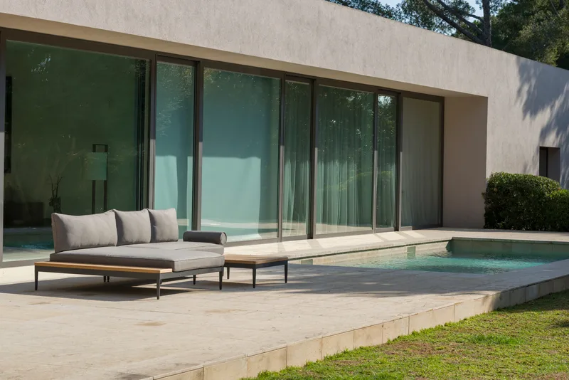 TOPAZ Daybed XL - Træ/Grå - Havemøbler - Balkon - Balkonmøbler - Altanbænke