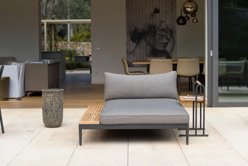 TOPAZ Daybed XL - Træ/Grå - Havemøbler - Balkon - Balkonmøbler - Altanbænke