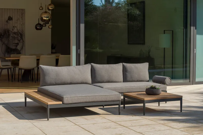 TOPAZ Daybed XL - Træ/Grå - Havemøbler - Balkon - Balkonmøbler - Altanbænke