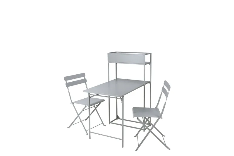 Tourra Lille Altangruppe 2-personers – Cafésæt til altan og udendørs - Grå - Havemøbler - Balkon - Balkonmøbler - Altansæt