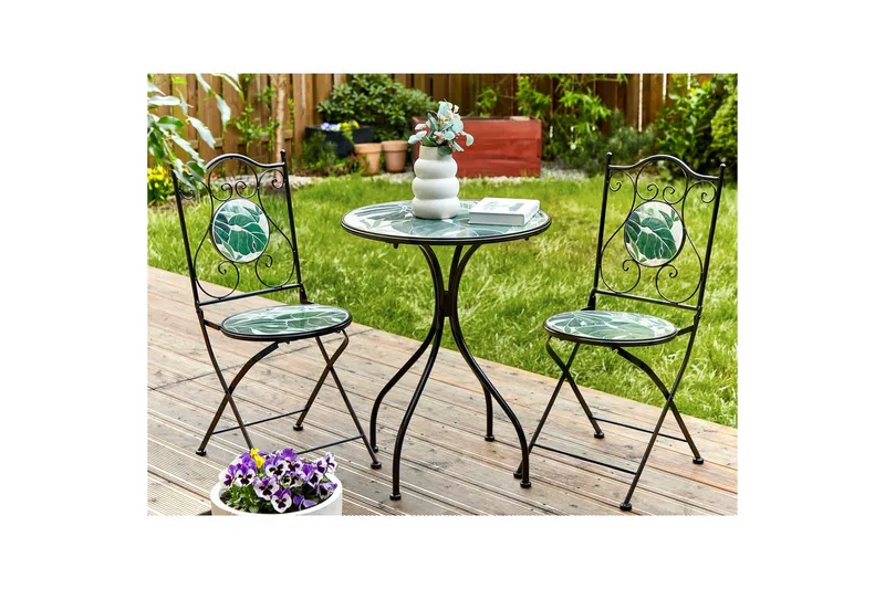 Trädgårdsbord Beliani Cozzana Black||Green - Havemøbler - Balkon - Balkonmøbler - Altanborde