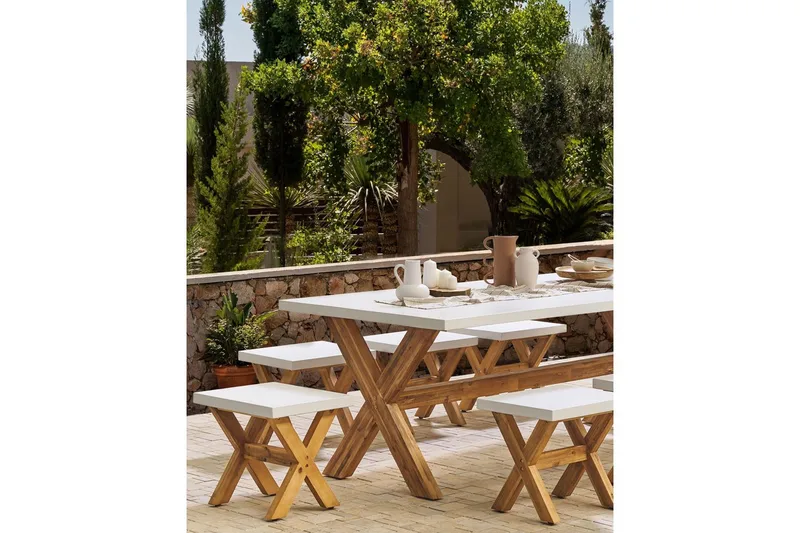 Trädgårdsstol Beliani Olbia White - Havemøbler - Balkon - Balkonmøbler - Altanstole