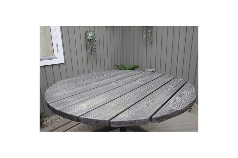 Udendørs møbelgruppe Ø 112 cm bord & 4 Levanto grå stole Grå - Grå - Havemøbler - Udendørsgruppe - Havesæt