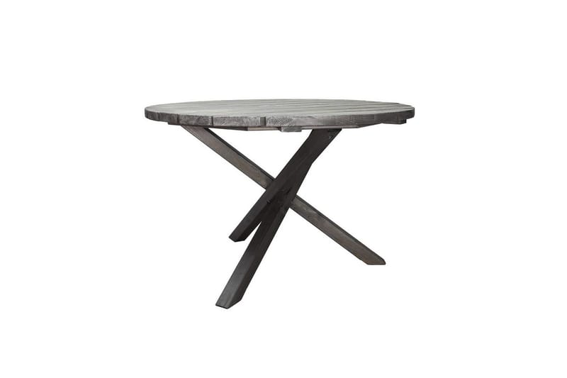 Udendørs møbelgruppe Ø 112 cm bord & 4 Levanto grå stole Grå - Grå - Havemøbler - Udendørsgruppe - Havesæt