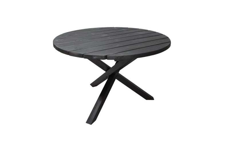 Udendørs møbelgruppe Ø 112 cm bord & 4 Levanto grå stole Sort - Sort - Havemøbler - Balkon - Balkonmøbler - Altansæt