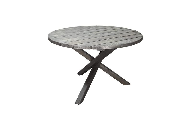 Udendørs møbelgruppe Ø 112 cm bord & 4 Merida naturlige stole Grå - Grå - Havemøbler - Udendørsgruppe - Havesæt