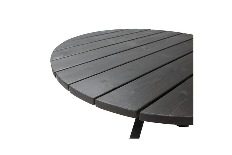 Udendørs møbelgruppe Ø 112 cm bord & 4 Merida naturlige stole Sort - Sort - Havemøbler - Udendørsgruppe - Havesæt