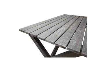 Udendørs møbelgruppe 150 cm Bord & 4 Belize grå stole Grå - Grå - Havemøbler - Udendørsgruppe - Havesæt