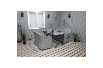 Udendørs møbelgruppe 150 cm Bord & 4 Belize grå stole Grå - Grå - Havemøbler - Udendørsgruppe - Havesæt