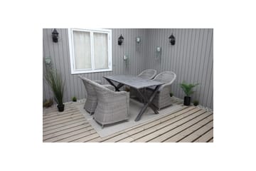 Udendørs møbelgruppe 150 cm Bord & 4 Belize grå stole Grå - Grå - Havemøbler - Udendørsgruppe - Havesæt