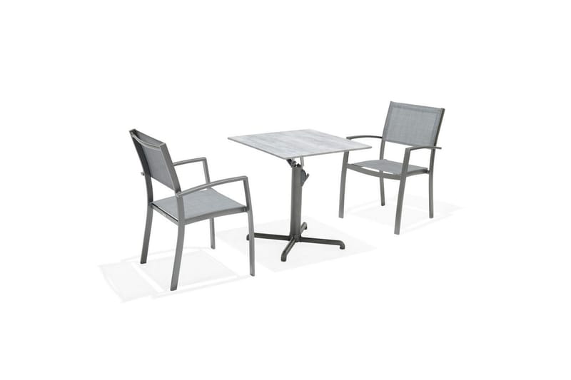 Udendørs møbelgruppe Lifestyle Garden Solana bistro bord + 2 x stabelbar lænestol - Havemøbler - Balkon - Balkonmøbler - Altansæt