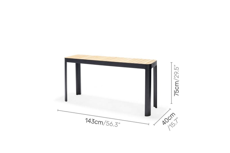 Udendørs møbelgruppe Lifestyle Garden Portals altanbord & bænk - Havemøbler - Balkon - Balkonmøbler - Altansæt