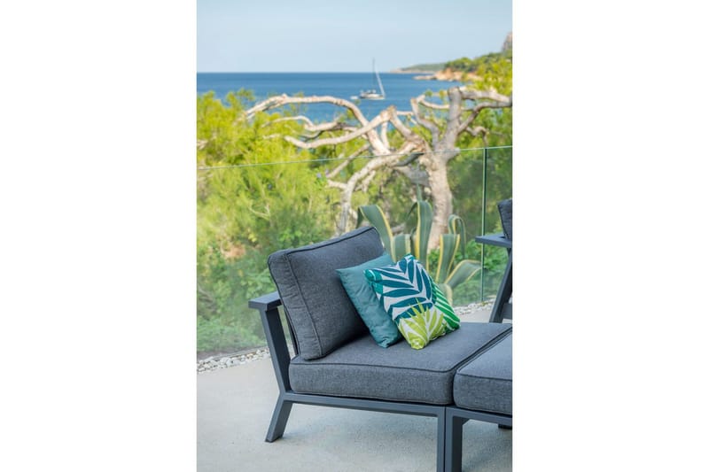 Udendørs møbelgruppe Lifestyle Garden PALAU 2x sidestol + 2x ottoman + sidebord 60 cm - Havemøbler - Balkon - Balkonmøbler - Altansæt