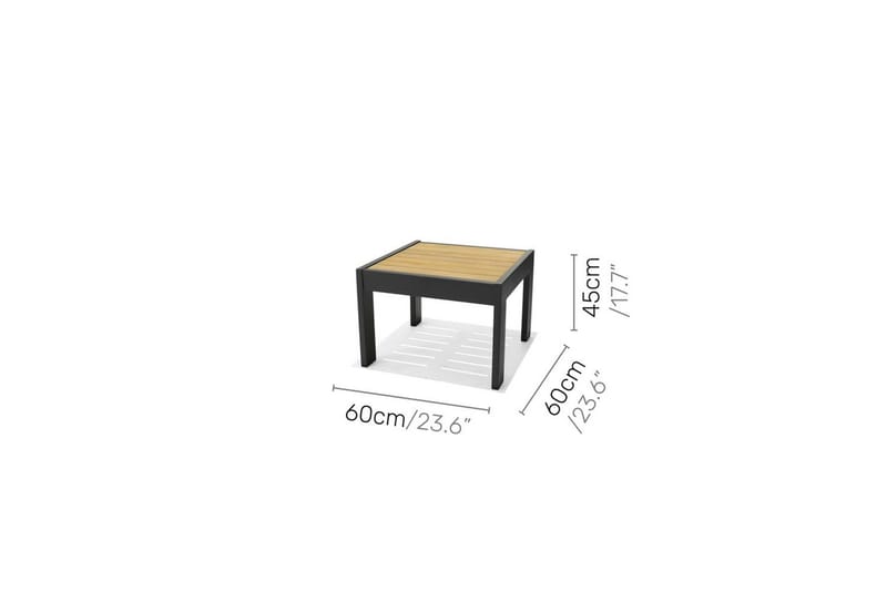 Udendørs møbelgruppe Lifestyle Garden PALAU 2x sidestol + sidebord 60 cm - Havemøbler - Balkon - Balkonmøbler - Altansæt