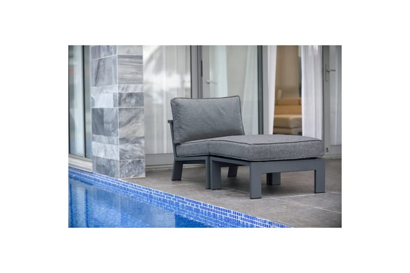 Udendørs møbelgruppe Lifestyle Garden PALAU sidestol + ottoman + sidebord 60 cm - Havemøbler - Balkon - Balkonmøbler - Altansæt