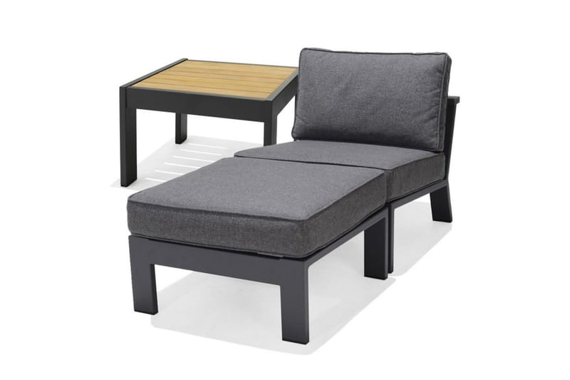 Udendørs møbelgruppe Lifestyle Garden PALAU sidestol + ottoman + sidebord 60 cm - Havemøbler - Balkon - Balkonmøbler - Altansæt