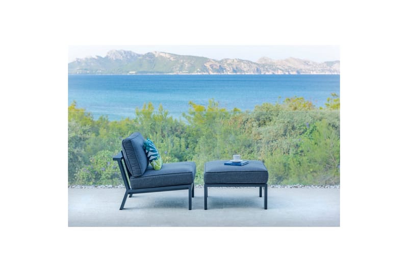 Udendørs møbelgruppe Lifestyle Garden PALAU sidestol + ottoman + sidebord 60 cm - Havemøbler - Balkon - Balkonmøbler - Altansæt