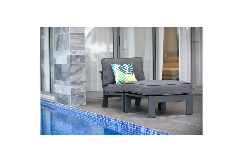 Udendørs møbelgruppe Lifestyle Garden PALAU 2x sidestol + 2x ottoman + sidebord 60 cm - Havemøbler - Balkon - Balkonmøbler - Altansæt