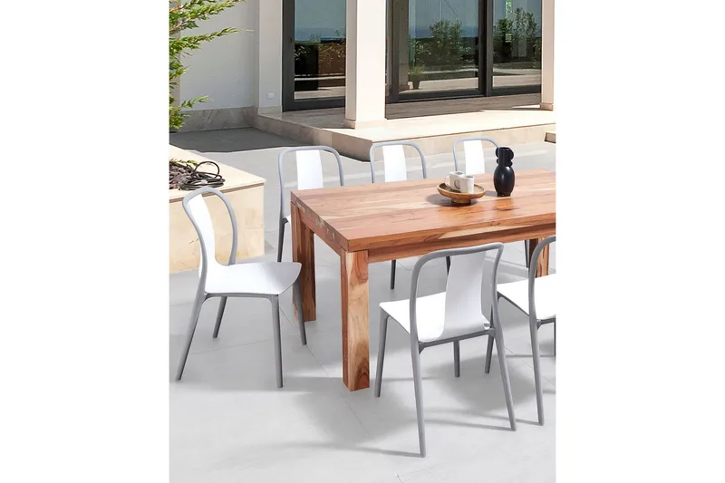 Ugento Spisestol Udendørs - Hvid/Grå - Havemøbler - Balkon - Balkonmøbler - Altanstole