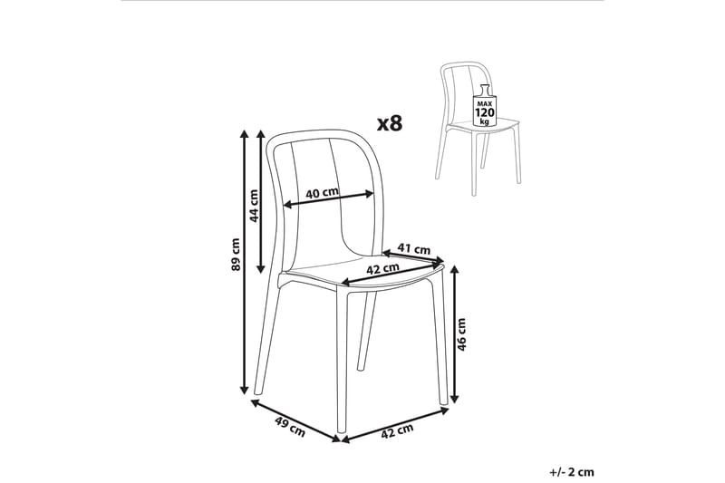 Ugento Spisestol Udendørs - Hvid/Grå - Havemøbler - Balkon - Balkonmøbler - Altanstole